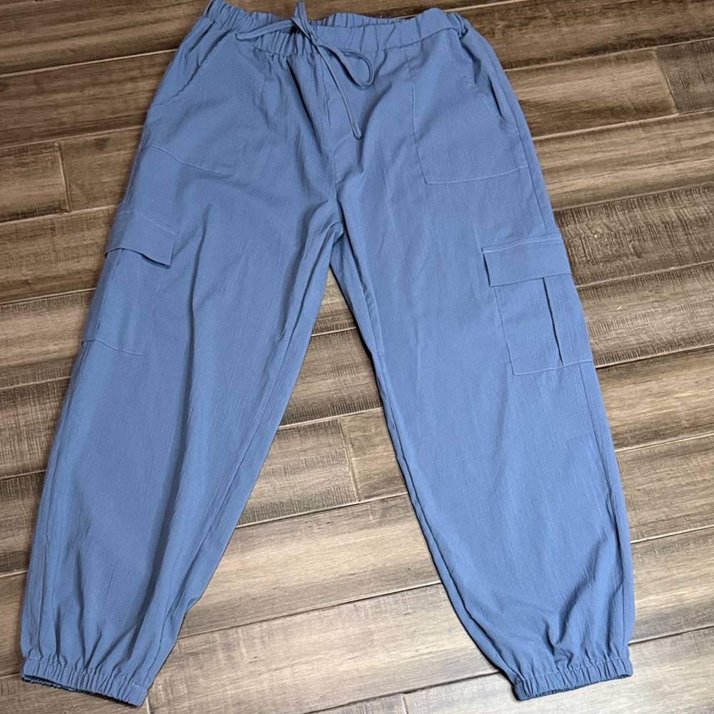 SHEIN Blue Cargo Joggers